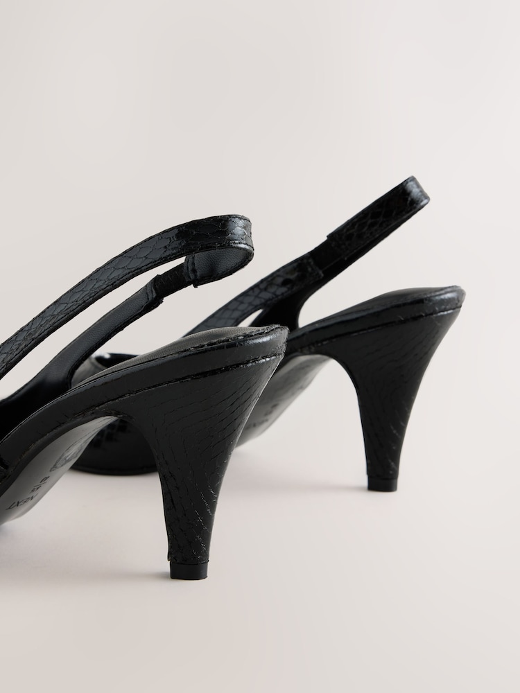 שחור - Forever Comfort® Point Toe Spliced Slingback Heels - תמונה 8 מתוך 8 שחור - Forever Comfort® Point Toe Spliced Slingback Heels - תמונה 8 מתוך 8
