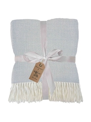 Gallery Home Blue Breeze Herringbone Throw with Tassels 1300x1700mm - Image 1 of 1
