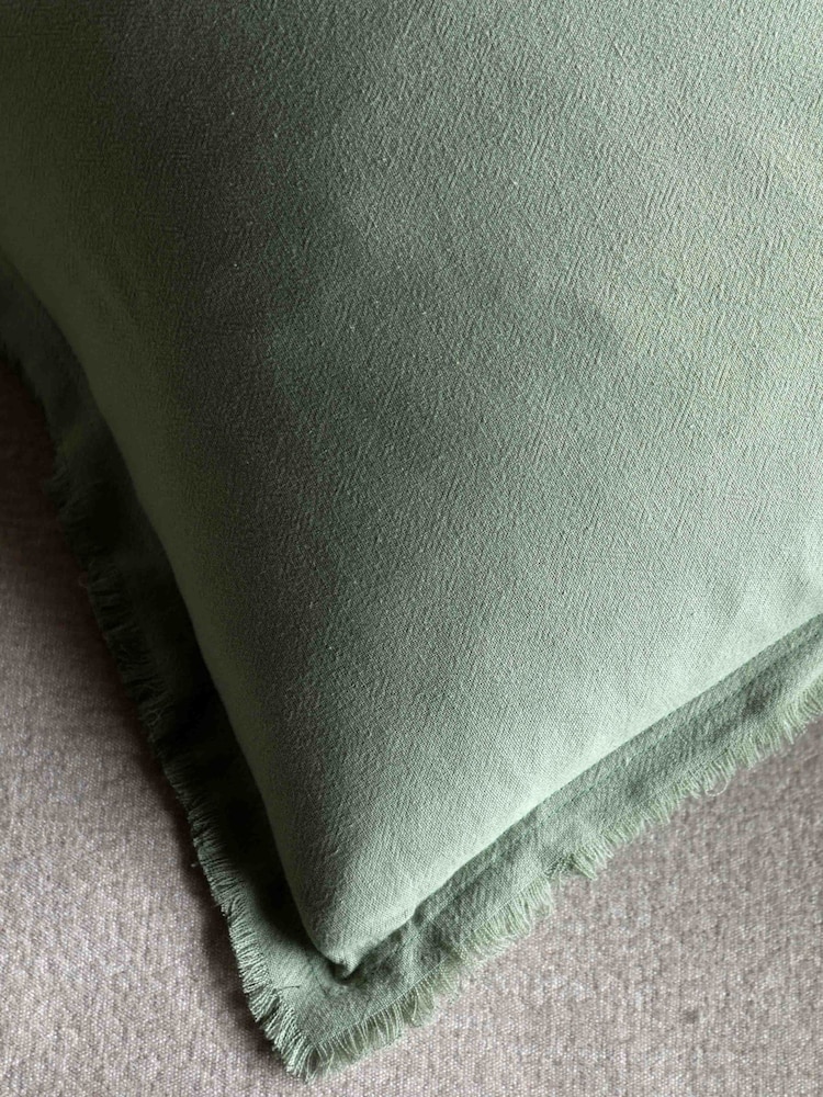 Gallery Home Sage Green Selection of 2 Flax Look Cushion 450x450mm - Image 2 of 4