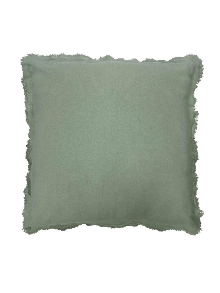 Gallery Home Sage Green Selection of 2 Flax Look Cushion 450x450mm - Image 4 of 4