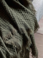 Gallery Home Olive Green Smooth Touch Waffle Throw 1300x1700mm - Image 2 of 4