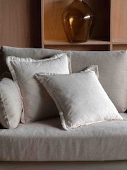 Gallery Home Cream Selection of 2 Flax Look Cushion 450x450mm - Image 1 of 4