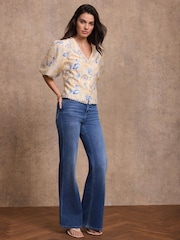 Mint Velvet Orange Floral Puff Sleeve Blouse - Image 5 of 8