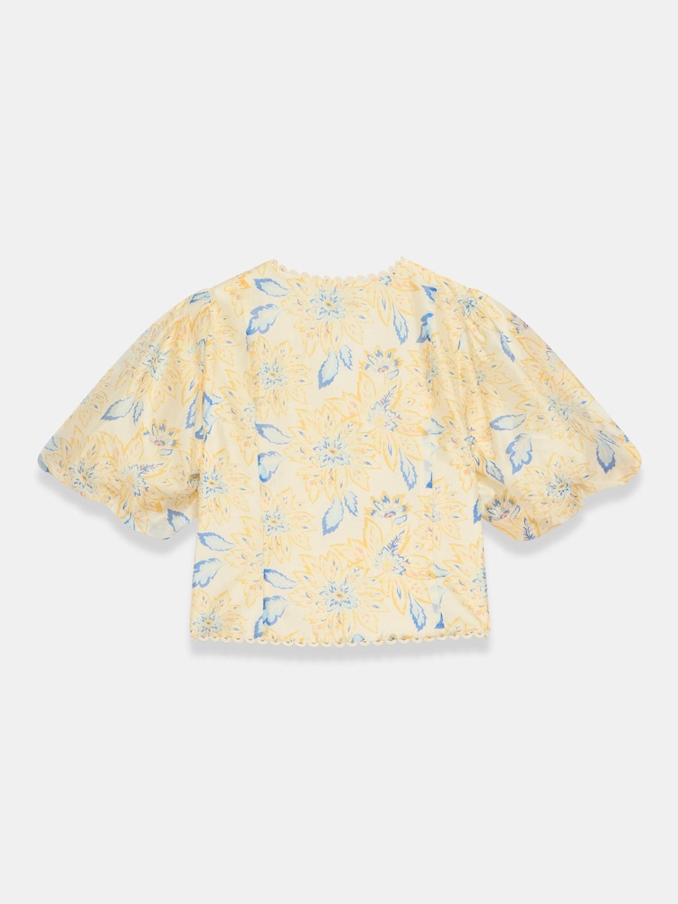 Mint Velvet Orange Floral Puff Sleeve Blouse - Image 8 of 8