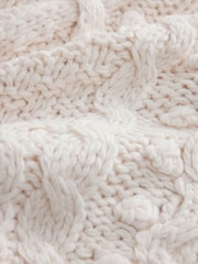Ecru Cable Hand Knit Crew Neck Jumper - Image 7 of 7