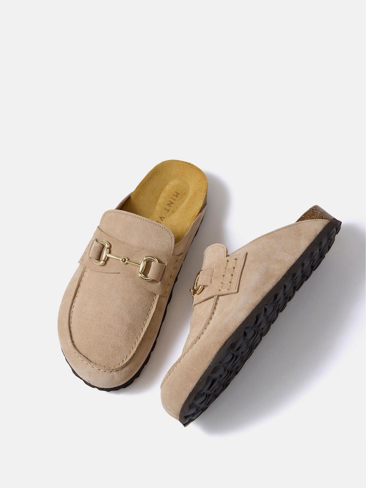 Mint Velvet Natural Roma Suede Backless Sandals - Image 4 of 4