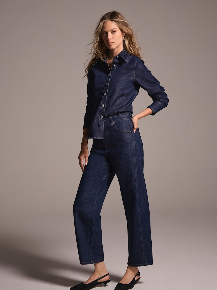Mint Velvet Blue Barrel Leg Jeans - Image 2 of 7