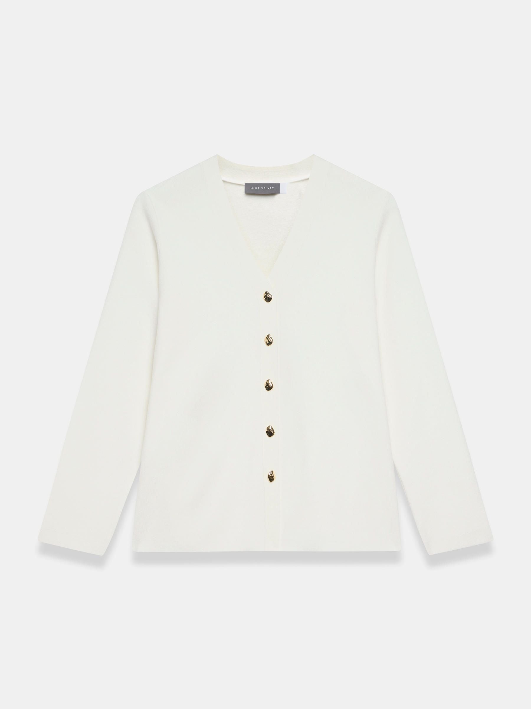 Buy Mint Velvet White V-Neck Longline Cardigan from the Next UK