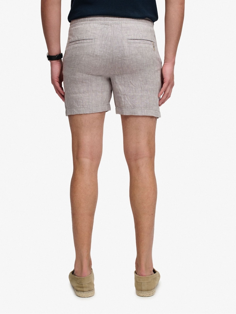 Superdry Grey The Merchant Store - Linen Shorts - Image 2 of 7