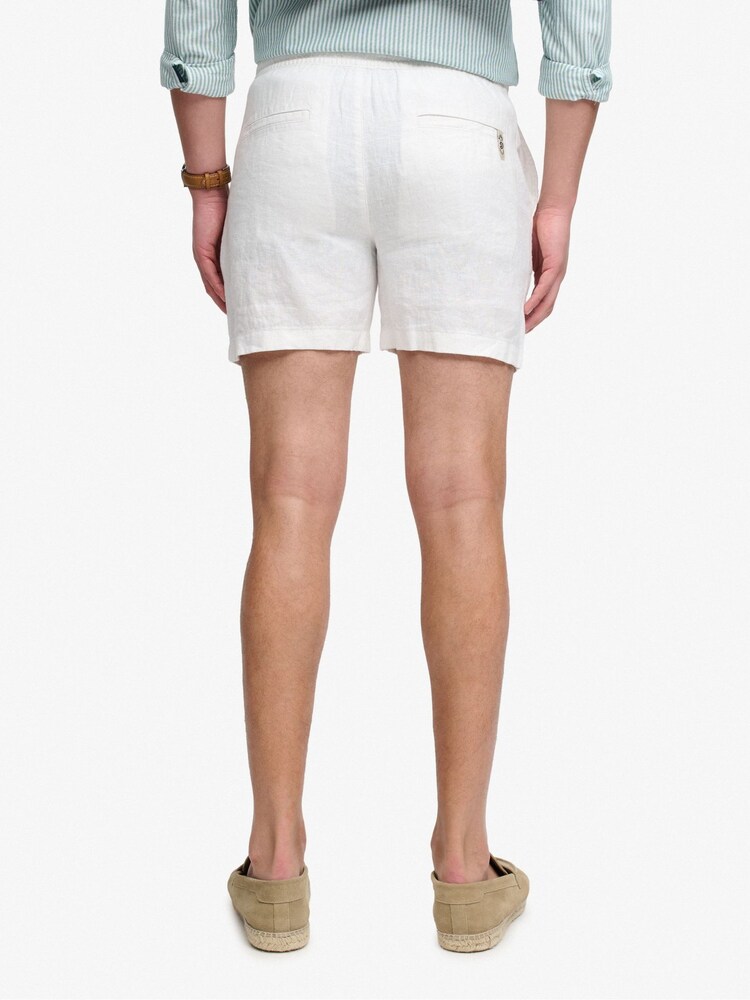 Superdry White The Merchant Store - Linen Shorts - Image 2 of 7