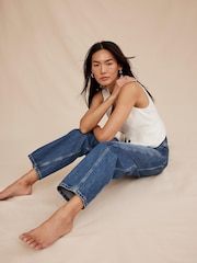 Mint Velvet Dark Blue Barrel Leg Jeans - Image 4 of 8