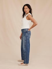 Mint Velvet Dark Blue Barrel Leg Jeans - Image 6 of 8