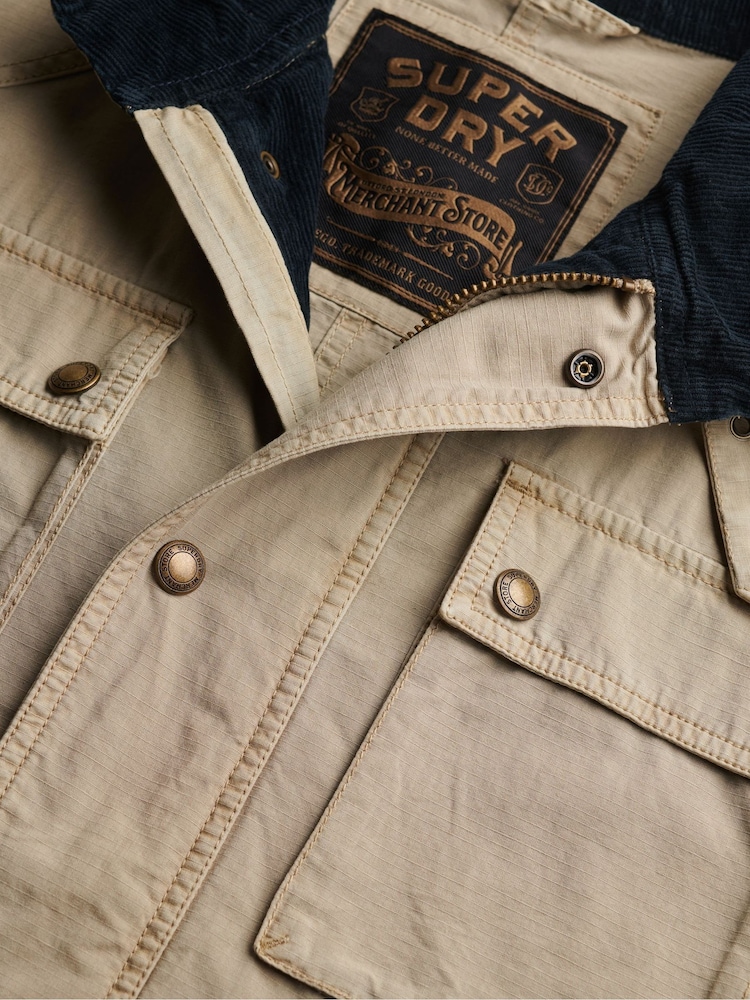 SUPERDRY Brown Merchant Ripstop Racer Jacket - Image 9 of 9