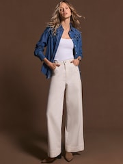 Mint Velvet White Wide Leg Jeans - Image 4 of 9