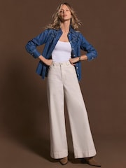 Mint Velvet White Wide Leg Jeans - Image 5 of 9