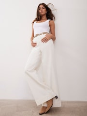Mint Velvet White Wide Leg Jeans - Image 6 of 9