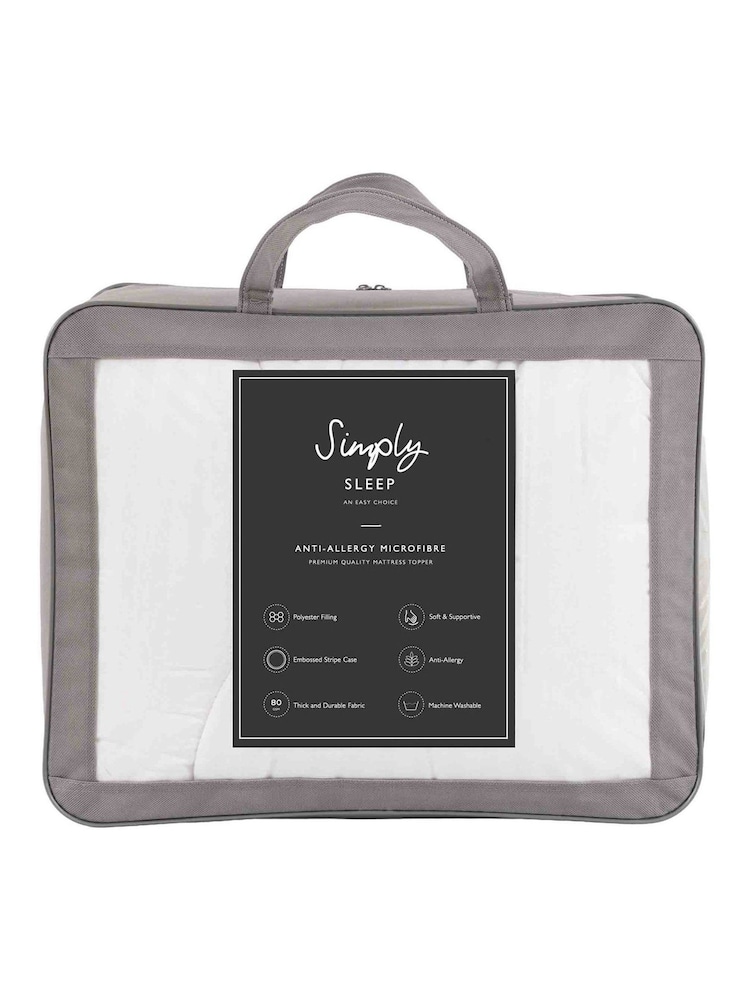 Gallery Home White Serene Sleep Anti Allergy Mattress Topper - Image 7 of 7