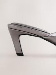Pewter Forever Comfort® Round Toe Leather Toe Post Heels - Image 3 of 5