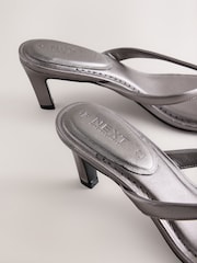 Pewter Forever Comfort® Round Toe Leather Toe Post Heels - Image 5 of 5