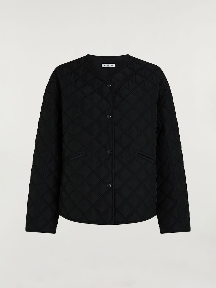 4th Arq Black COLE Quilted Jacket - Image 4 of 4 4th Arq Black COLE Quilted Jacket - Image 4 of 4