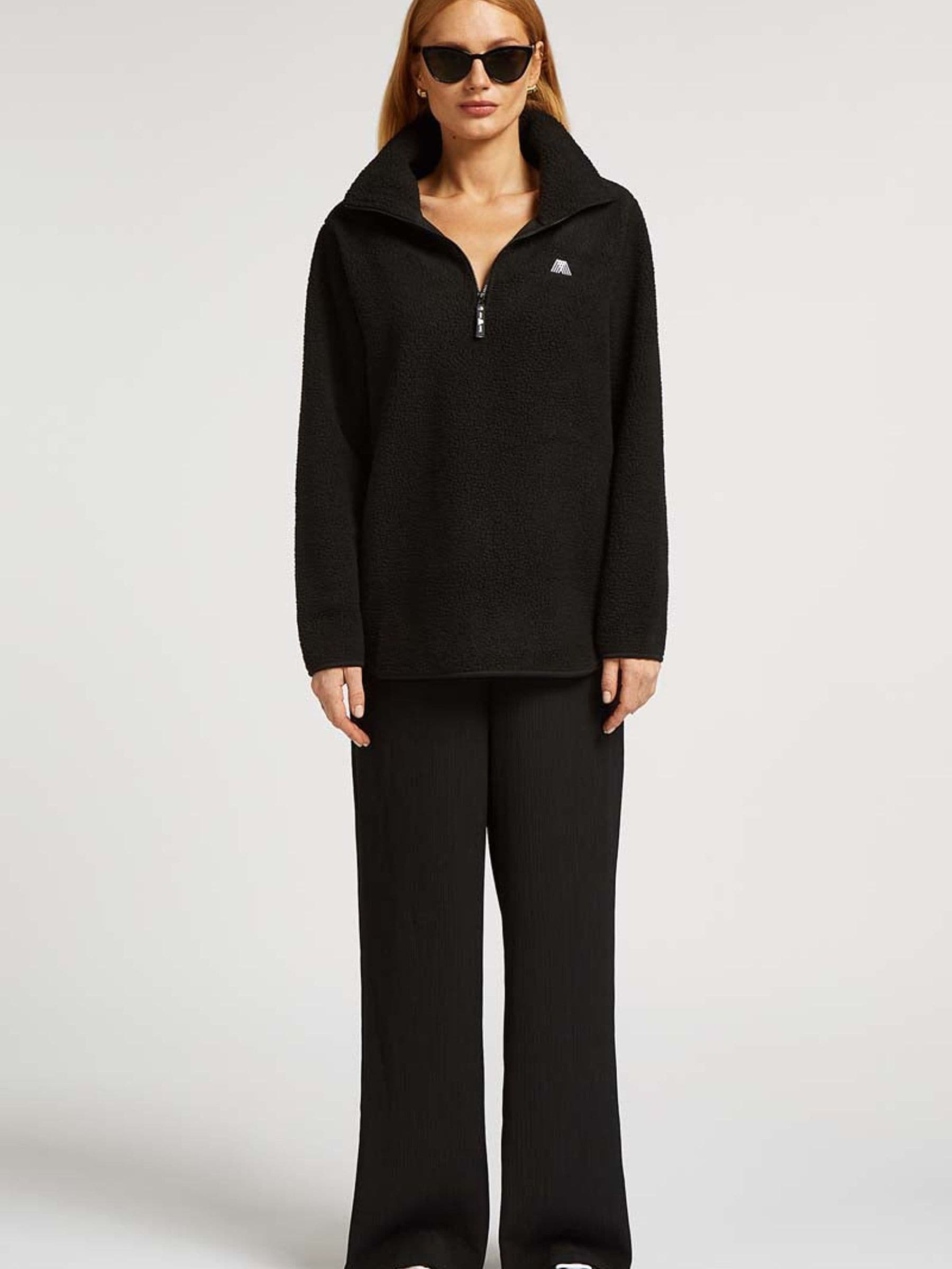 Buy 4th Arq Black LENNOX Half-Zip Fleece from Next Bosnia and