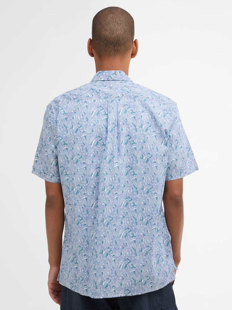 Barbour® Blue Greatcroft Printed Summer Fit Shirt - Image 2 of 6