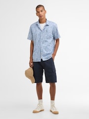 Barbour® Blue Greatcroft Printed Summer Fit Shirt - Image 3 of 6