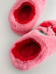Pink Cherry Faux Fur Mule Slippers - Image 4 of 5
