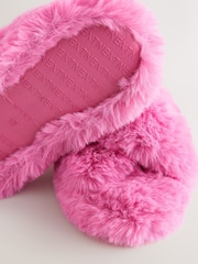Bright Pink Faux Fur Slipper Mules - Image 5 of 5