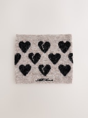 smALLSAINTS Taupe Knitted Heart Motif Snood - Image 6 of 8