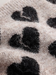 smALLSAINTS Taupe Knitted Heart Motif Snood - Image 8 of 8