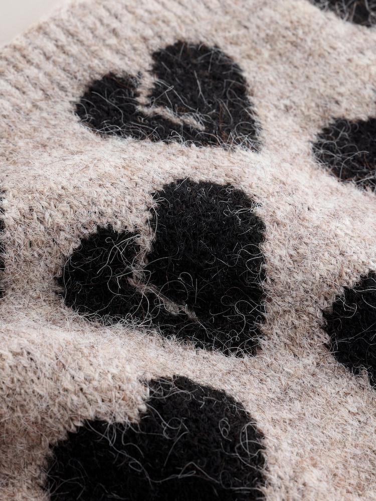 smALLSAINTS Taupe Knitted Heart Motif Snood - Image 8 of 8