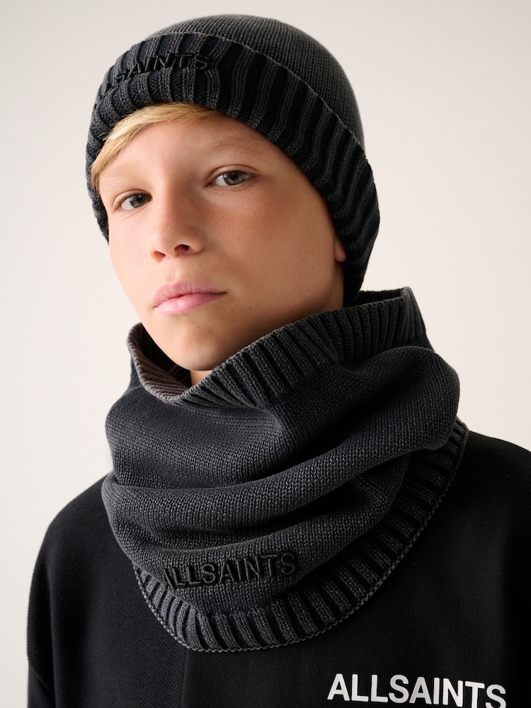 smALLSAINTS Grey Underground Knitted Logo Snood - Image 1 of 5 smALLSAINTS Grey Underground Knitted Logo Snood - Image 1 of 5