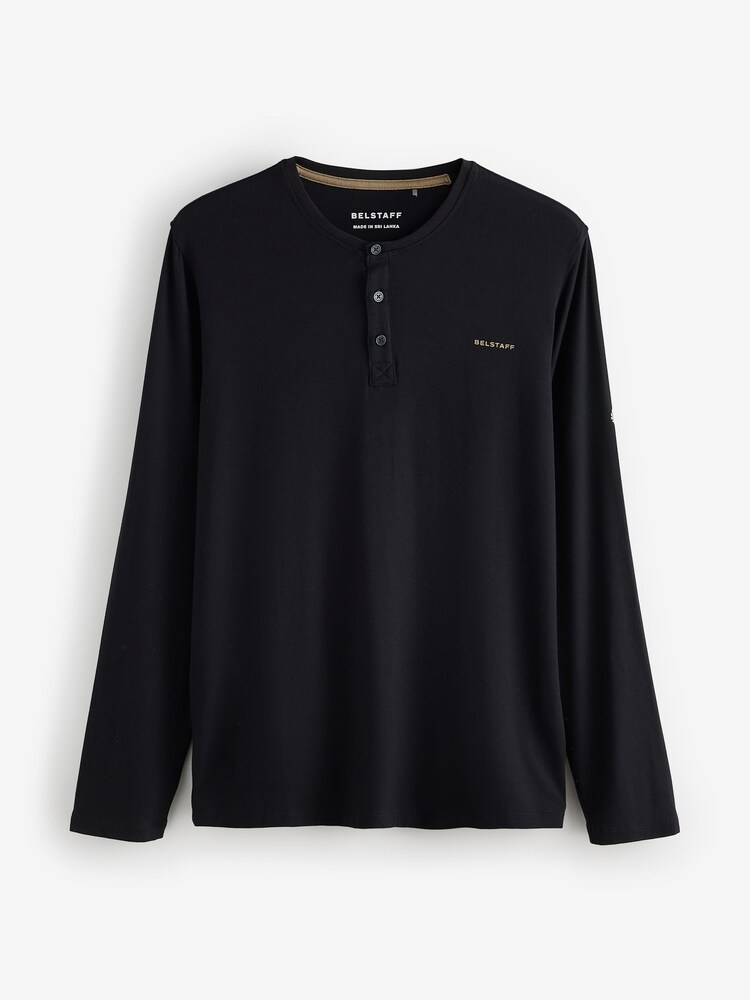 أسود - Belstaff Lounge Soft Touch Modal Long Sleeve Henley T-Shirt - صورة 7 من 7 أسود - Belstaff Lounge Soft Touch Modal Long Sleeve Henley T-Shirt - صورة 7 من 7