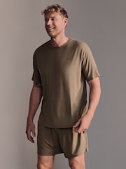 Smeđa - Belstaff Lounge Soft Touch Modal T-Shirt - Slika 2 od 8
