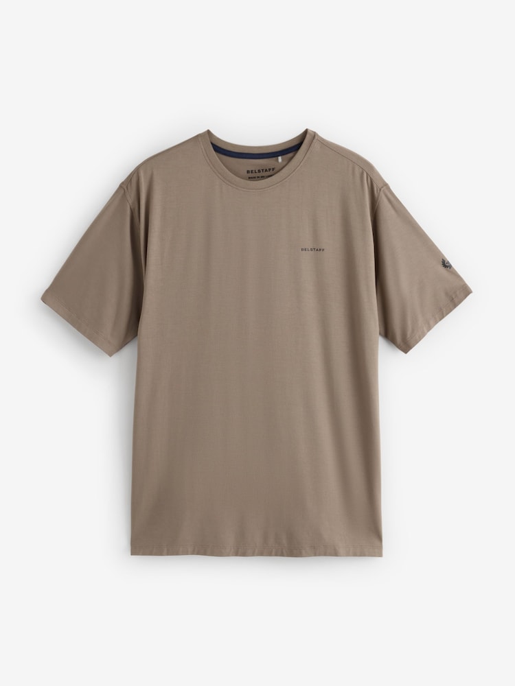 Belstaff Brown Lounge Soft Touch Modal Crew Neck T-Shirt - Image 5 of 5 Belstaff Brown Lounge Soft Touch Modal Crew Neck T-Shirt - Image 5 of 5