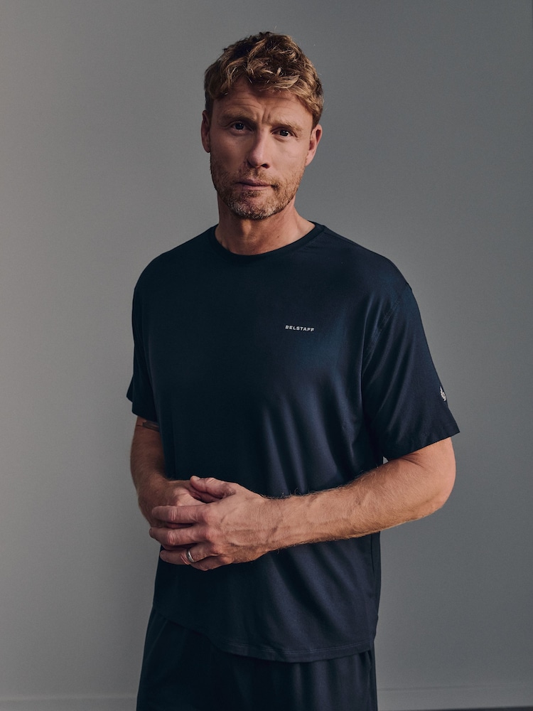 Belstaff Blue Lounge Soft Touch Modal T-Shirt - Image 2 of 8 Belstaff Blue Lounge Soft Touch Modal T-Shirt - Image 2 of 8