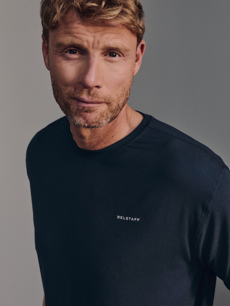 Belstaff Blue Soft Touch Modal Crew Neck Pyjama Top - Image 5 of 5