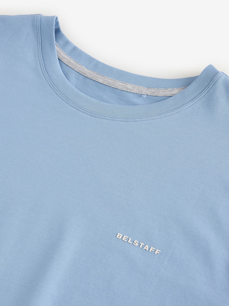 Belstaff Light Blue Logo T-Shirt - Image 9 of 9
