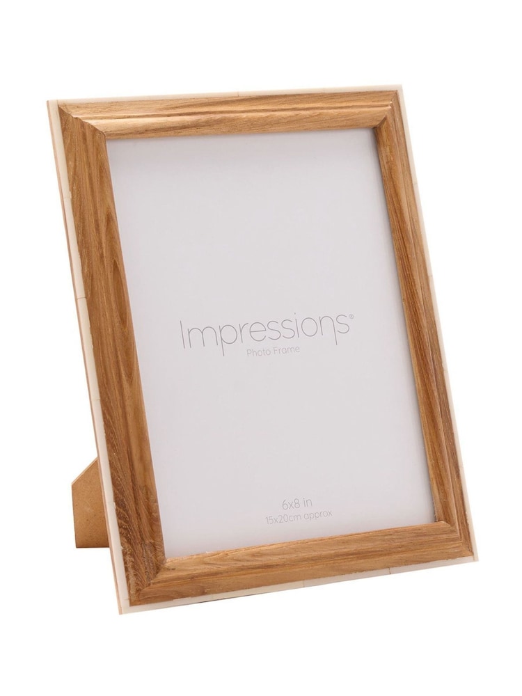 Widdop Brown Wooden Photo Frame with White Trim Photo frames - Image 1 of 5