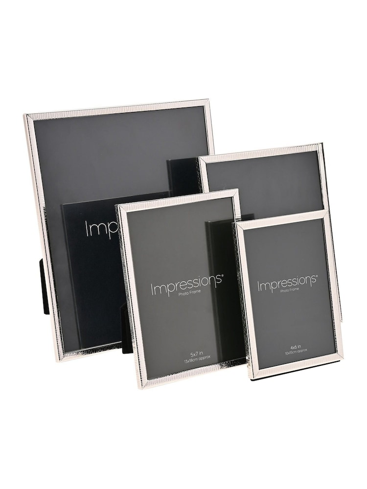 Widdop Black Silver Plated Thin Edge Crackled Photo Frame - Image 5 of 5