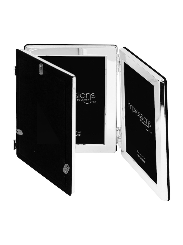 Widdop Silver Triple Flat Edge Photo Frame - Image 2 of 3 Widdop Silver Triple Flat Edge Photo Frame - Image 2 of 3