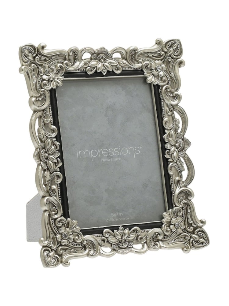 Widdop Silver Antique Floral Resin Frame wCrystals - Image 1 of 3