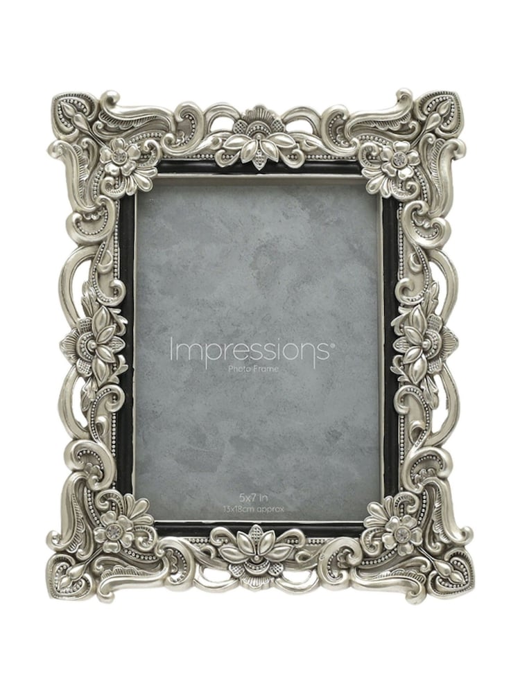Widdop Silver Antique Floral Resin Frame wCrystals - Image 2 of 3