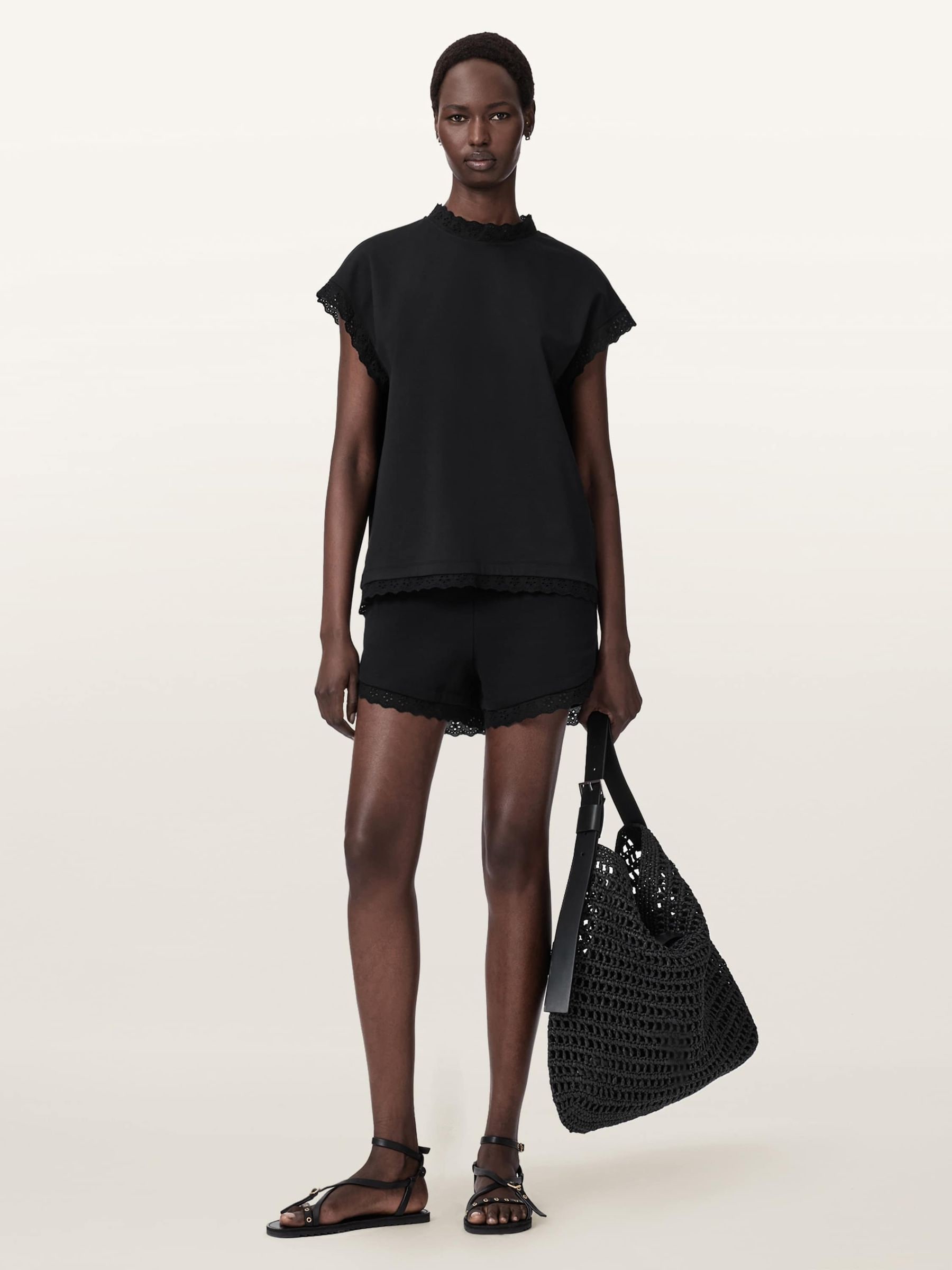 Buy AllSaints Black Lele Lace Shorts from the Next UK online shop