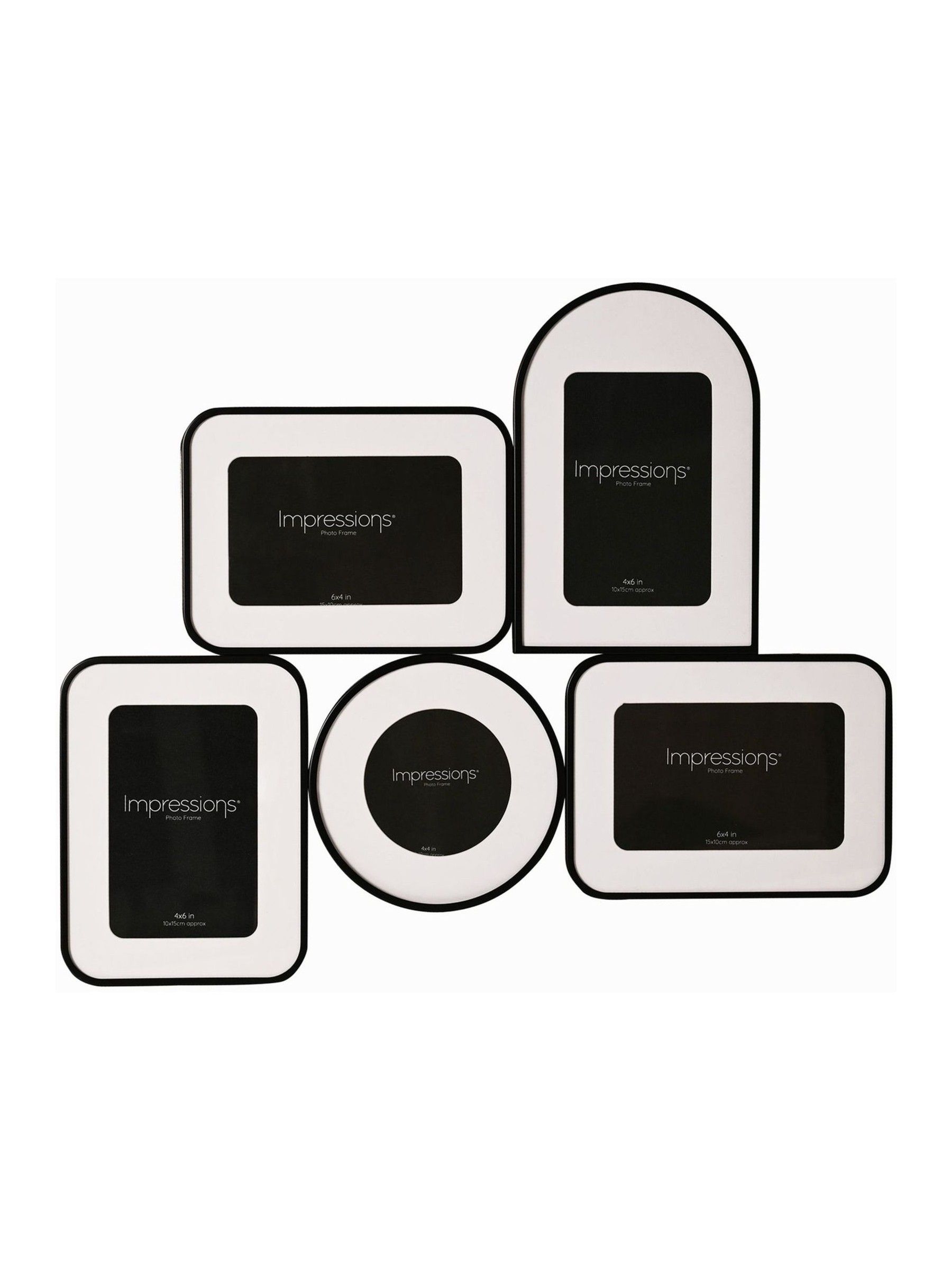 Impressions Unisex Black Widdop 5 Multi Aperture Photo Frame - Image 1