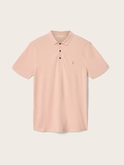 AllSaints Pink Reform Short Sleeve Polo Shirt - Image 6 of 6