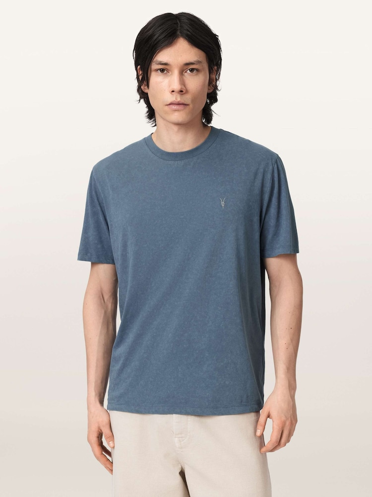 AllSaints Blue Saka Short Sleeve Crew Neck T-Shirt - Image 1 of 6