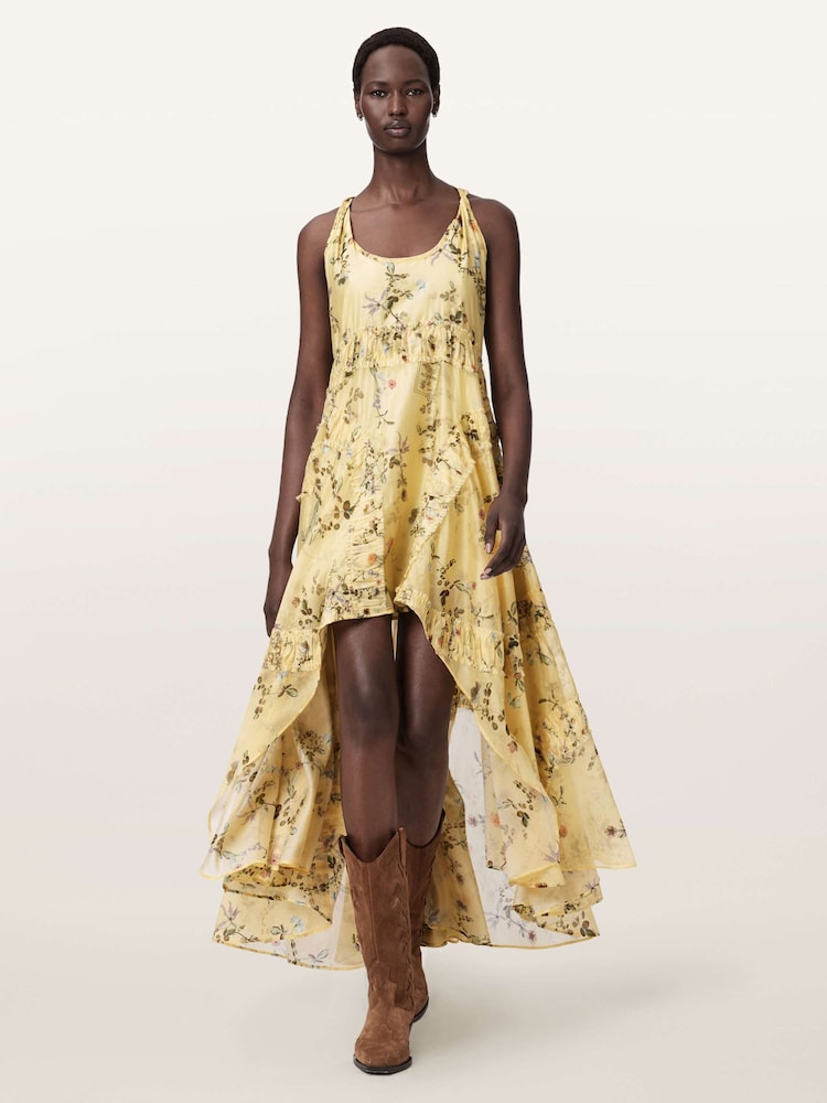 AllSaints Yellow Dorina Dress - Image 1 of 6
