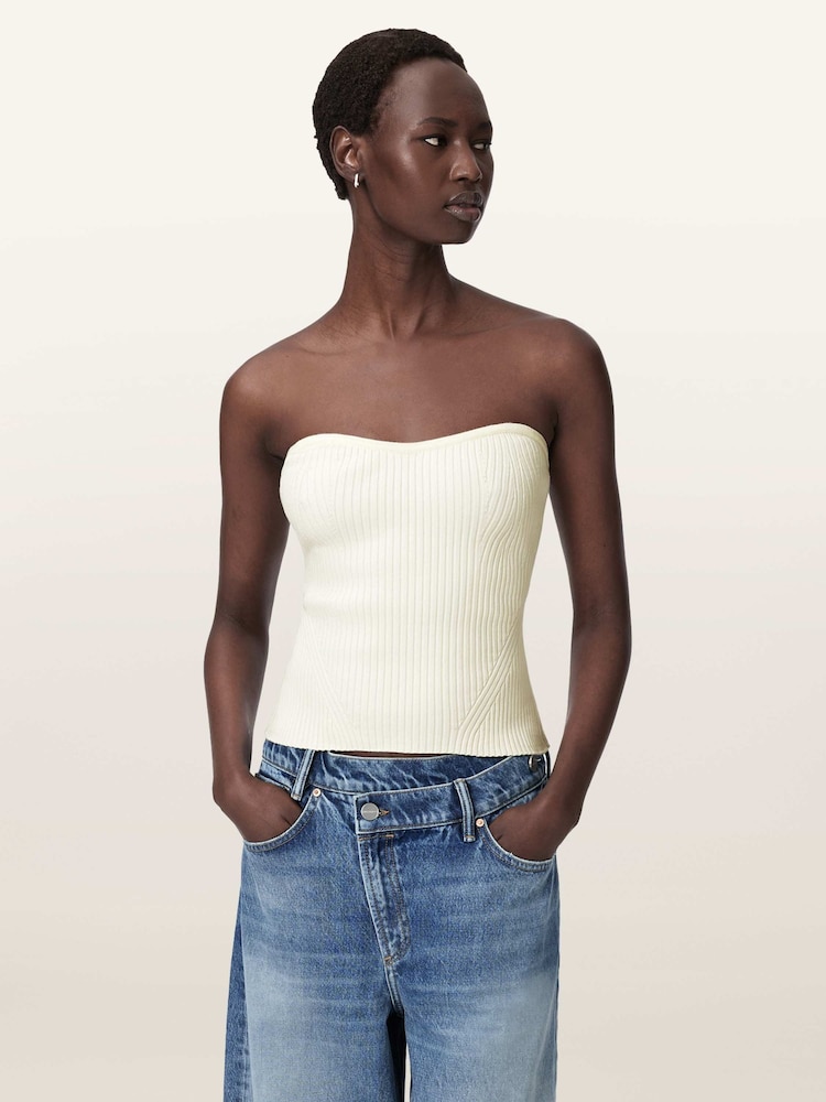 AllSaints White Cruz Bandeau Top - Image 1 of 6 AllSaints White Cruz Bandeau Top - Image 1 of 6